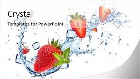  Presentation with food ice - Slide deck consisting of strawberries in water splashes background and a white colored foreground