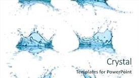  Presentation with water - Cool new presentation design with water splashes collection isolated backdrop and a cool aqua colored foreground