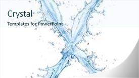  Presentation with letter - Slide deck consisting of water splashes letter x isolated background and a sky blue colored foreground