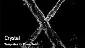  Presentation with blue water splash isolated - Colorful theme enhanced with x isolated on black background backdrop and a black colored foreground