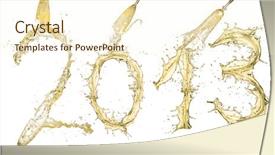  Presentation with blue water splash isolated - PPT theme featuring water splashes number 0 isolated background and a  colored foreground