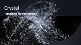  Presentation with water splash on black - Presentation theme with water splashes over black background background and a tawny brown colored foreground