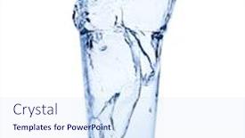  Presentation with splashing - Colorful presentation theme enhanced with water splashing from glass isolated on white background backdrop and a sky blue colored foreground