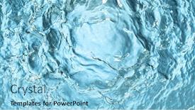  Presentation with splashing - Theme with water-splashing-on-blue-background background and a light blue colored foreground