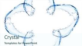  Presentation with white flower frame - PPT layouts featuring water splashing shaped as flower frame isolated on white background and a sky blue colored foreground