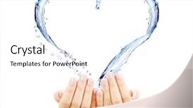  Presentation with hands heart - Theme with water splashing shaped as heart background and a white colored foreground