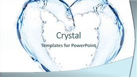  Presentation with save water shower head - PPT theme having water splashing shaped as heart background and a sky blue colored foreground