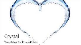  Presentation with splashing - Presentation having water splashing shaped as heart background and a white colored foreground