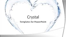  Presentation with splashing - Cool new PPT theme with water splashing shaped as heart backdrop and a white colored foreground