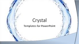  Presentation with splashing - Presentation having water splashing shaped as round background and a white colored foreground