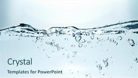  Presentation with water drop - Theme with water splashing background and a sky blue colored foreground