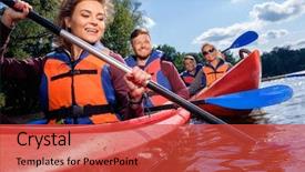  Presentation with happy hour is the best - Theme enhanced with water sports - happy best friends having fun background and a red colored foreground