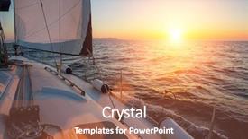  Presentation with water sports - Theme featuring water sports - sail yachts in the sea background and a red colored foreground