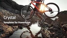  Presentation with water sports - Cool new presentation with water sports - young athlete crossing rocky terrain backdrop and a tawny brown colored foreground