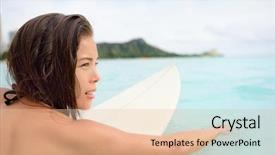  Presentation with water sports - Amazing slide deck having water sports lifestyle on hawaii backdrop and a lemonade colored foreground