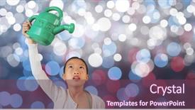  Presentation with digital - Slide set with water spout - digital composite of little girl background and a violet colored foreground