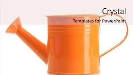  Presentation with blank whiteboard isolated on white - Colorful presentation theme enhanced with water spout - watering can isolated on white backdrop and a lemonade colored foreground