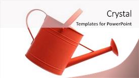  Presentation with white - Cool new slide set with water spout - watering can isolated on white backdrop and a white colored foreground