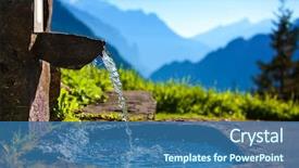  Presentation with spring water - Audience pleasing PPT theme consisting of water spring on alps mountains backdrop and a ocean colored foreground