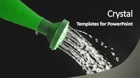  Presentation with green - Presentation theme consisting of water irrigation black - green sprinkler background and a black colored foreground