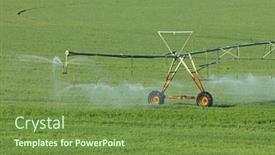  Presentation with crops - Presentation theme having water-sprinklers-of-a-center background and a tawny brown colored foreground
