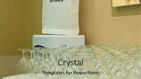  Presentation with canteen - Beautiful presentation theme featuring water station and stack of glasses shallow depth of field focus on the water canteen backdrop and a mint green colored foreground