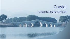  Presentation with tranquil - Presentation theme consisting of water stone - beautiful scene of vintage rock background and a sky blue colored foreground