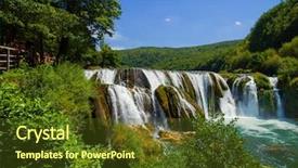  Presentation with beautiful fresh leaves water drops - Colorful presentation design enhanced with water strbacki buk in bosnia backdrop and a tawny brown colored foreground
