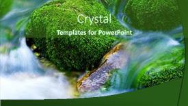  Presentation with forest stream - Presentation having water-stream-in-a-forest background and a forest green colored foreground