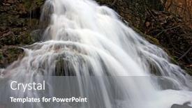  Presentation with stream - Cool new presentation theme with water stream of nice waterfall backdrop and a gray colored foreground