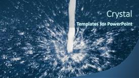  Presentation with blue drops - Presentation design featuring water-stream-with-splash-drops background and a ocean colored foreground