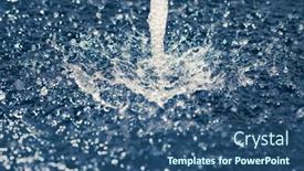  Presentation with blue drops - Cool new PPT theme with water-stream-with-splash-drops backdrop and a ocean colored foreground