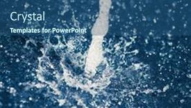  Presentation with blue drops - PPT layouts with water-stream-with-splash-drops background and a ocean colored foreground
