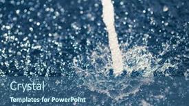 Presentation with blue drops - Cool new presentation theme with water-stream-with-splash-drops backdrop and a ocean colored foreground