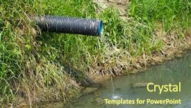  Presentation with water pipe - Colorful slide deck enhanced with water streams from the pipe backdrop and a tawny brown colored foreground