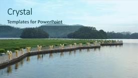  Presentation with metropolitan - Beautiful theme featuring afforestation - metropolitan park backdrop and a cool aqua colored foreground