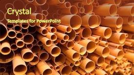  Presentation with pvc - Presentation design with pvc pipes stacked in construction background and a red colored foreground