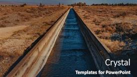  Presentation with canal - PPT theme enhanced with water-supply-canal-in-arid background and a navy blue colored foreground