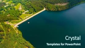  Presentation with water reservoir - Colorful slides enhanced with water-supply reservoir nyrsko backdrop and a ocean colored foreground