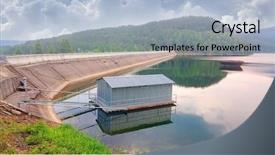  Presentation with water reservoir - Slides featuring water-supply reservoir nyrsko background and a light blue colored foreground