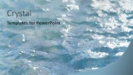  Presentation with water fountain - PPT theme featuring water-surface-in-a-city background and a light blue colored foreground