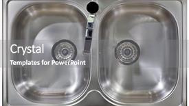  Presentation with water tap - Slide deck featuring water tap and wash sink background and a gray colored foreground