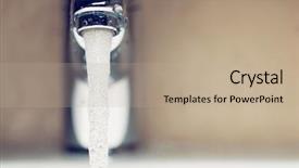  Presentation with water faucet - Colorful presentation design enhanced with water tap front view backdrop and a mint green colored foreground