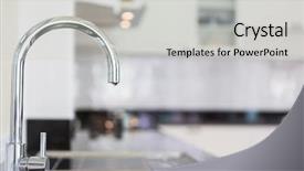  Presentation with water tap - Beautiful PPT layouts featuring water tap in the kitchen backdrop and a light gray colored foreground