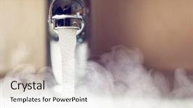  Presentation with water tap - Slides with water tap with hot water background and a light gray colored foreground