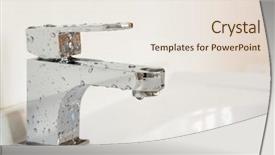  Presentation with water tap - Cool new PPT theme with water tap backdrop and a sky blue colored foreground