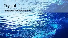  Presentation with ocean surface - Theme featuring water texture from bellow surface background and a light blue colored foreground