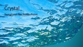  Presentation with sparkling - Colorful PPT theme enhanced with water texture backdrop and a cyan colored foreground