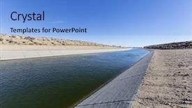  Presentation with aqueduct - Presentation featuring water through the mojave desert background and a light blue colored foreground