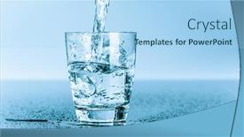  Presentation with water glass - PPT theme having water-to-drink-poured background and a light blue colored foreground